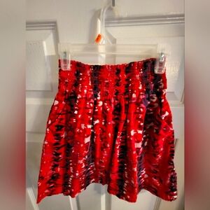 Red Patterned Women's Skirt